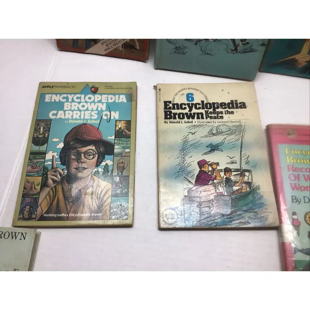 Vintage Encyclopedia Brown Book Lot Donald J Sobol Boy Detective Mystery 12 HC